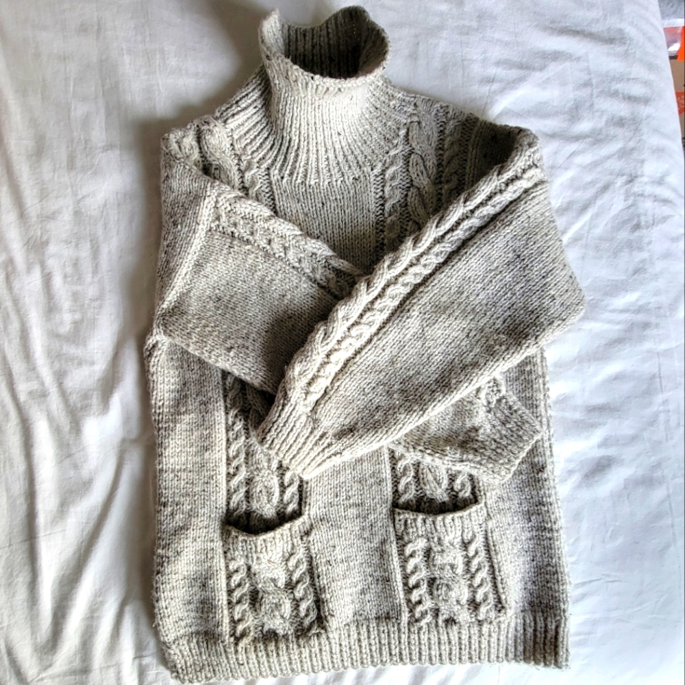 Chunky knit oversize fisherman sweater